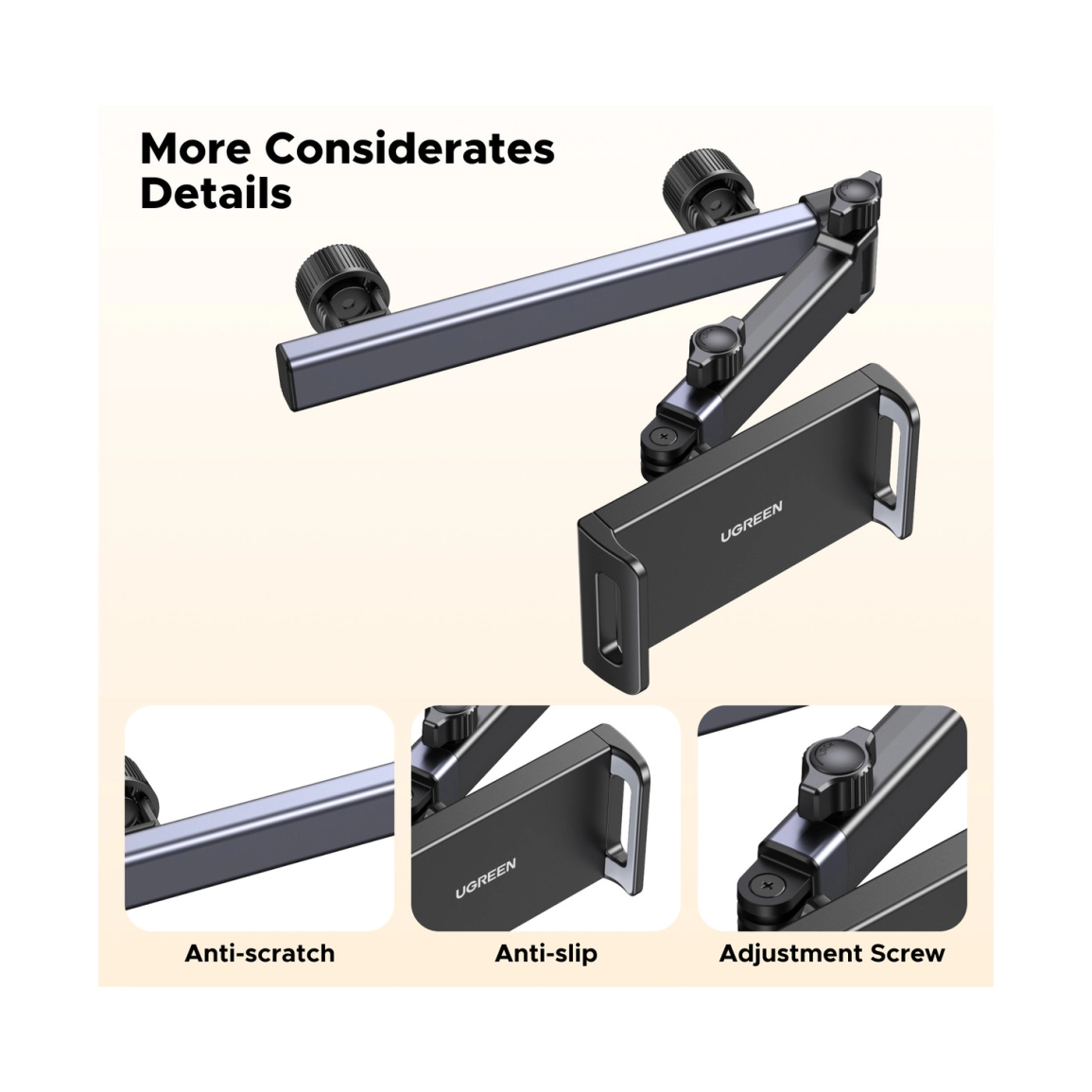 UGREEN držač za smartphone, za auto, crni - Slika 4