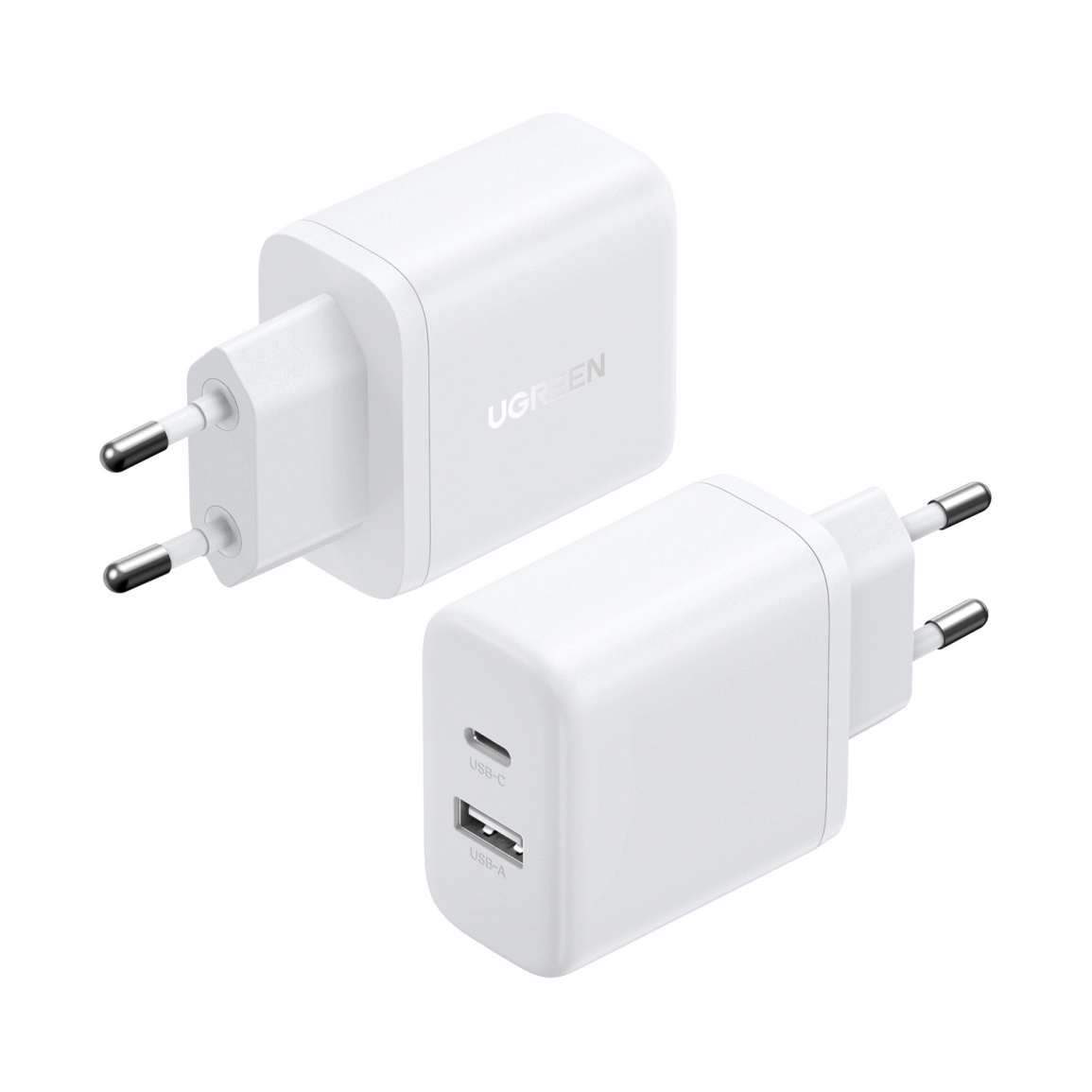 UGREEN zidni punjač 20W, 1×USB-C, 1x USB-A, bijeli - Slika 2