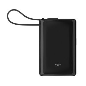 Silicon Power Powerbank CP10, 10000mAh, 20W, built in USB-C cable, USB-C+USB-A port, crni
