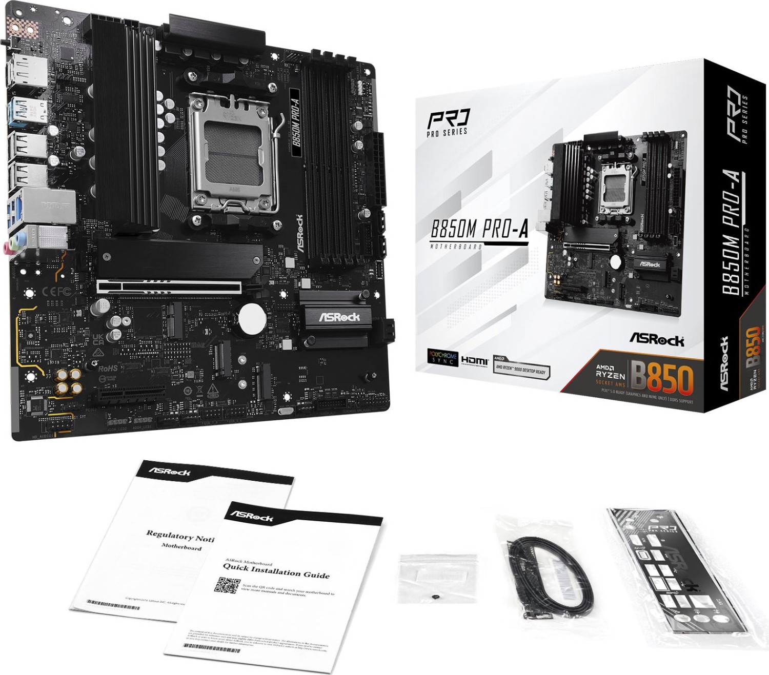 ASRock MB B850M PRO-A, S.AM5, DDR5, PCIe 5.0, HDMI/DP, mATX