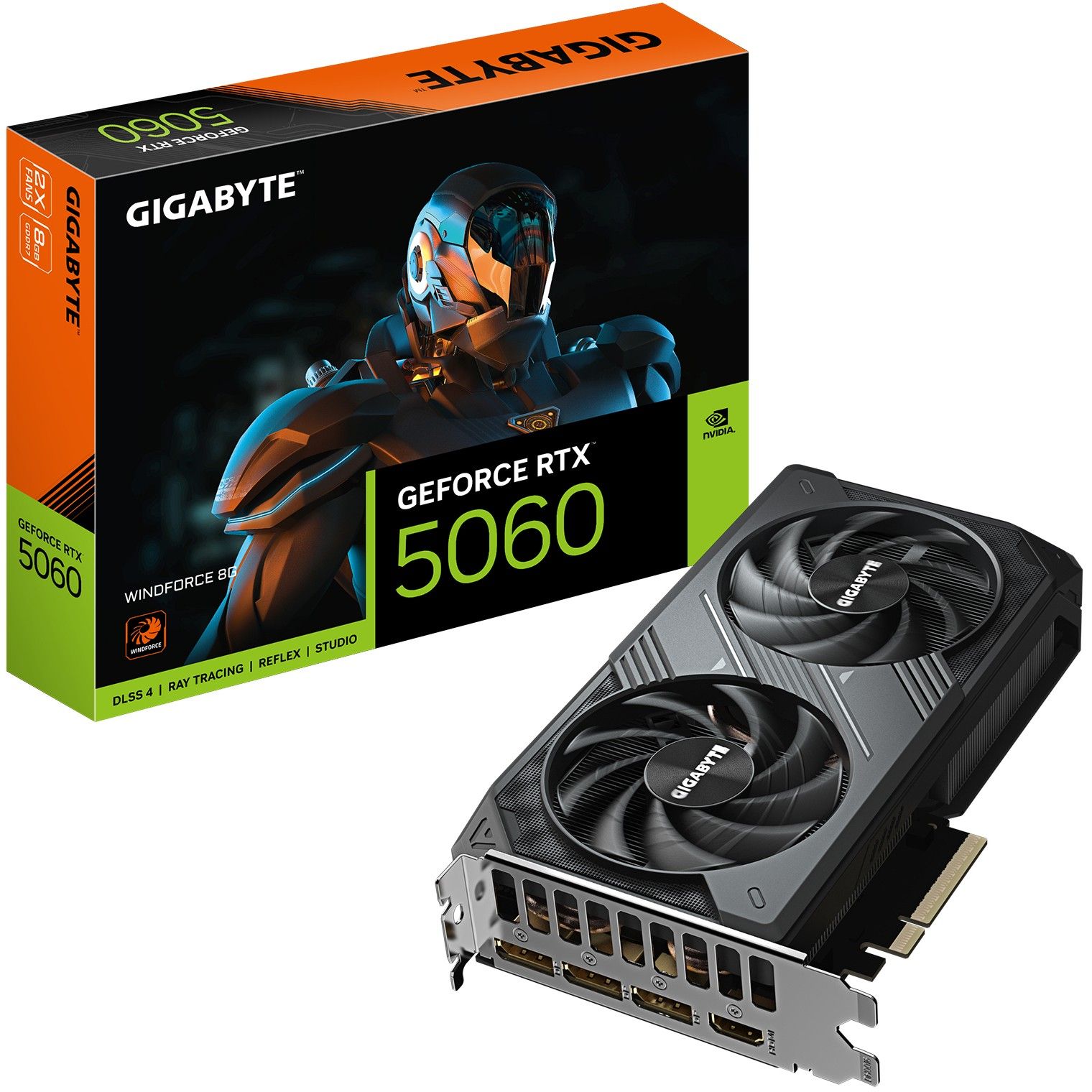 Gigabyte GeForce RTX 5060 Windforce 8GB GDDR7, 8GB GDDR7/128-bit, PCIe 5.0x16, HDMI/3×DP