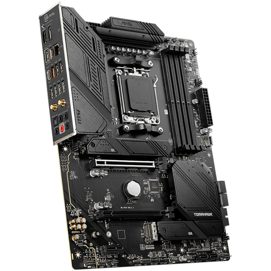 MSI Mainboard Desktop MAG B650 TOMAHAWK WIFI (AM5, 4x DDR5 max. 128GB, 1x PCI-E 4.0 x16x16, 1x PCI-E x1, 3x M.2 4.0, 6x SATA, 2x USB 2.0, 4x USB 3.2 Gen1, 3x USB 3.2 Gen2, 1x USB Type-C 3.2 Gen2, 1x HDMI, 1x DP, RTL8125B 2.5Gbps LAN, Wi-Fi 6E, ATX) - Slika 2