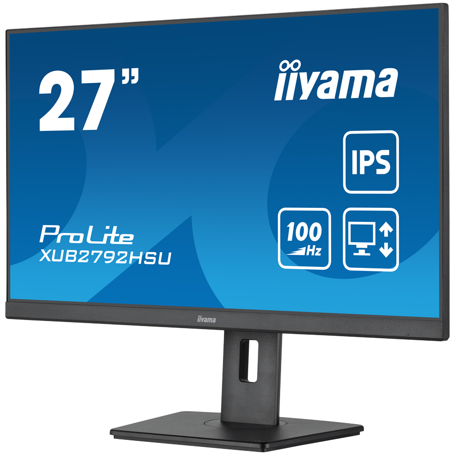 IIYAMA Monitor LED XUB2792HSU-B6 27" IPS Slim-line 1920 x 1080 @100Hz 250 cd/m² 1300:1 0.4ms HDMI DP 4x USB 3.2 HDCP height, swivel, tilt, pivot (rotation both sides) 3y - Slika 3