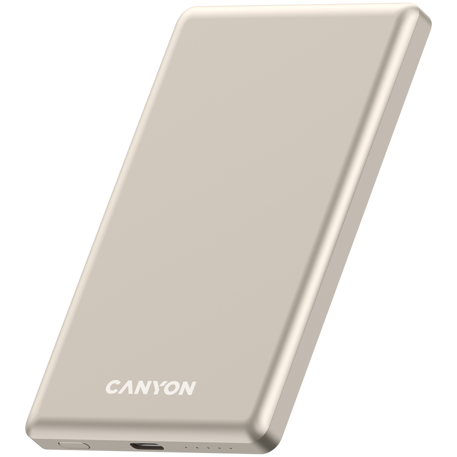CANYON power bank OnPower 505 slim Magnetic 5000 mAh PD20W Bež - Slika 2