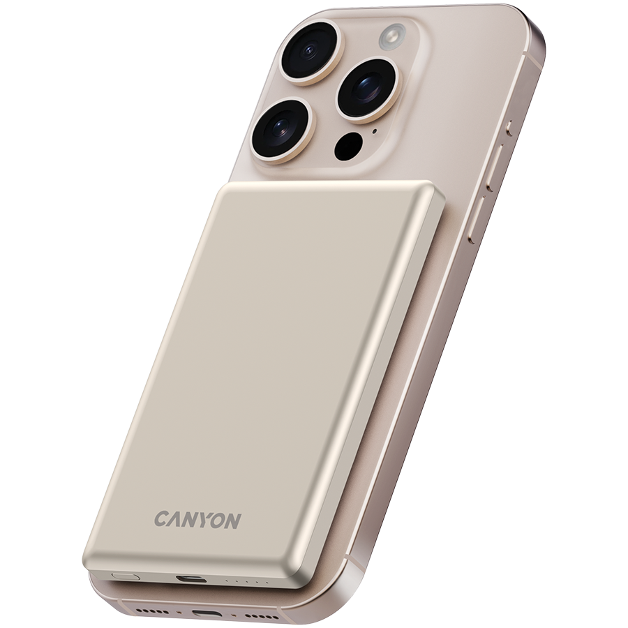 CANYON power bank OnPower 505 slim Magnetic 5000 mAh PD20W Bež - Slika 6