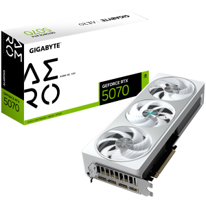 GIGABYTE Video Card NVIDIA GeForce RTX 5070 AERO OC 12G (12GB GDDR7/192bit, PCI-E 5.0, Recommended PSU 750W, 16Pin Power connector, 3x DP, 1x HDMI)