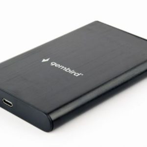 Gembird USB 3.1 2.5'' enclosure with USB Type-C port, brushed aluminum, black