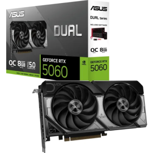 ASUS Dual GeForce RTX 5060 OC graphics card, 8GB GDDR7, PCI-E 5.0 DUAL-RTX5060-O8G