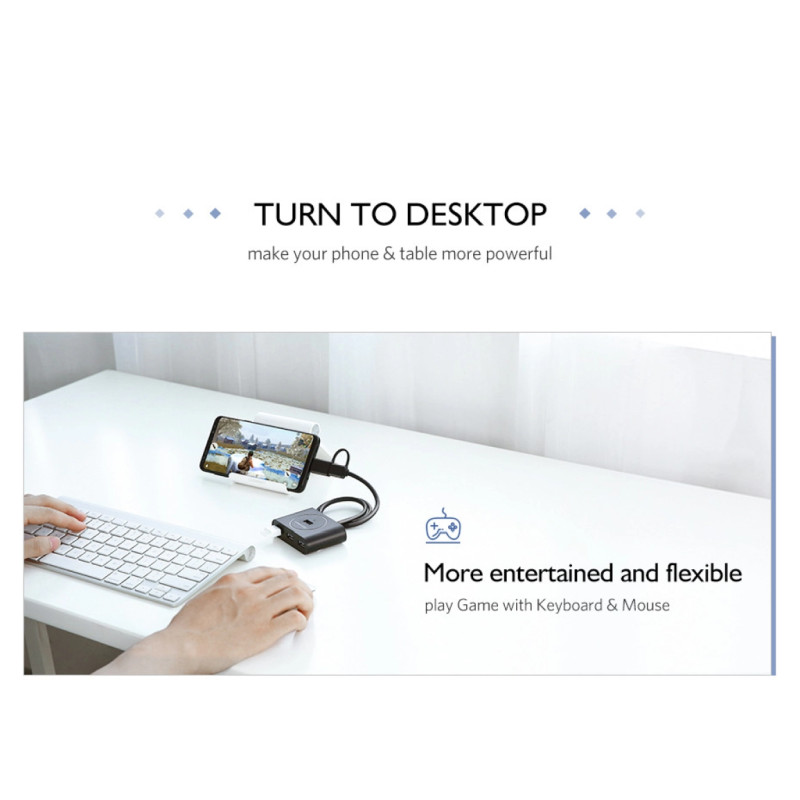 UGREEN 4-portni USB-A HUB 4xUSB-A 3.0, 1m, bijeli - Slika 3