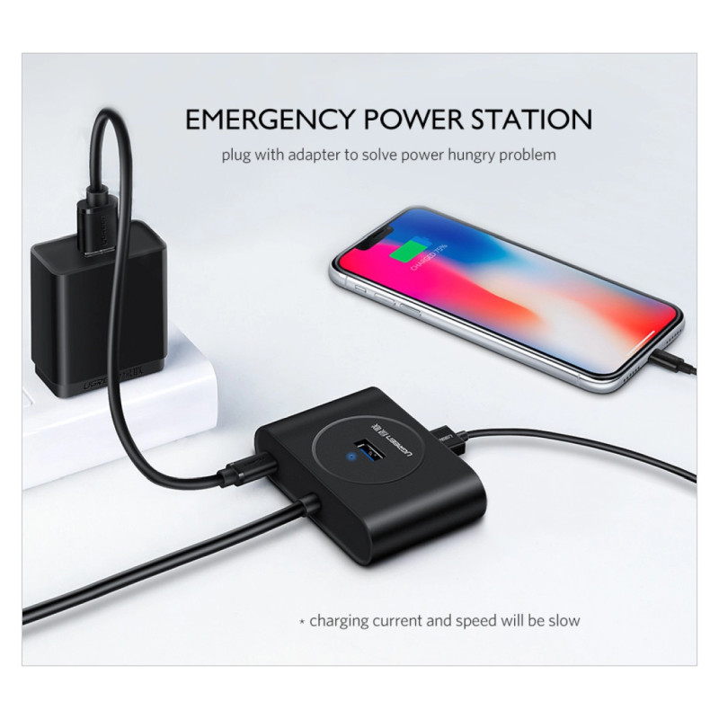 UGREEN 4-portni USB-A HUB 4xUSB-A 3.0, 1m, bijeli - Slika 5