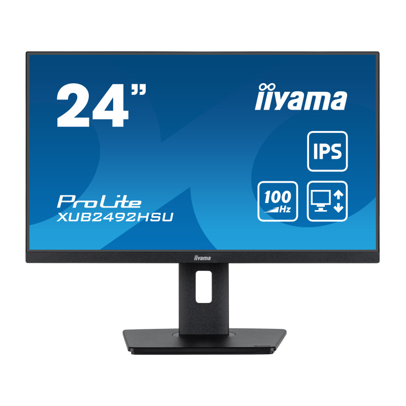 IIYAMA 24" XUB2492HSU-B6 FHD (1920×1080) IPS, 100Hz, 16:9, 0.4ms, 250 cd/m2, 1300:1, 1xHDMI/DP, 4×USB-A, Pivot, zvučnici, crni