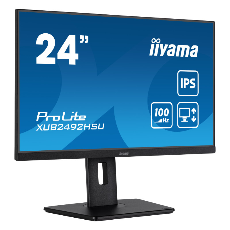 IIYAMA 24" XUB2492HSU-B6 FHD (1920×1080) IPS, 100Hz, 16:9, 0.4ms, 250 cd/m2, 1300:1, 1xHDMI/DP, 4×USB-A, Pivot, zvučnici, crni - Slika 2