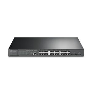 TP-Link Omada JetStream 28-port Gigabit L2+ Smart PoE+ preklopnik (Switch), 24×G-LAN, 4×10G SFP+, RJ45/microUSB console, 19" rack-mount (384W)
