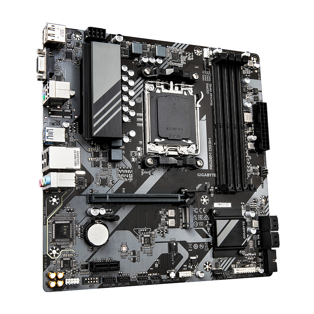 Gigabyte MB A620M DS3H, S.AM5 4x DDR5/7600(OC), PCIe 4.0, G-LAN, HDMI/DP/VGA, USB-C, mATX - Slika 3