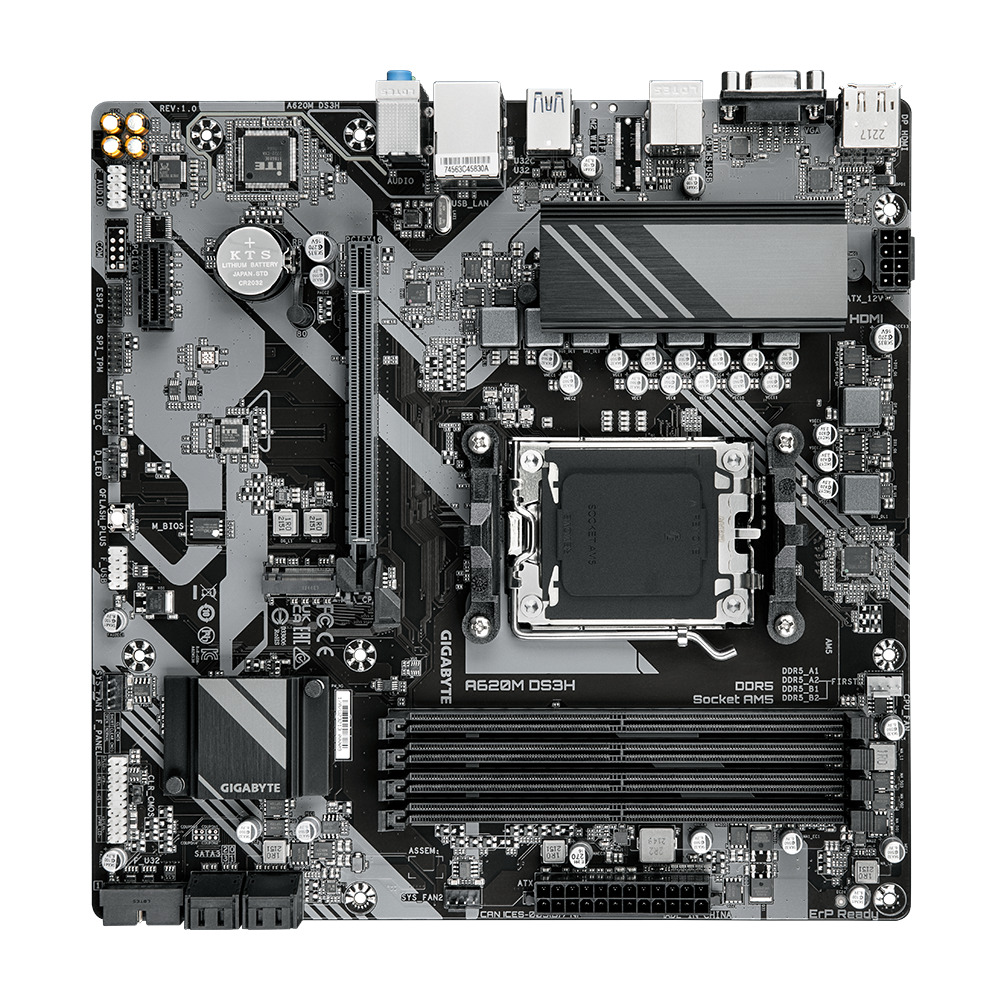Gigabyte MB A620M DS3H, S.AM5 4x DDR5/7600(OC), PCIe 4.0, G-LAN, HDMI/DP/VGA, USB-C, mATX - Slika 4