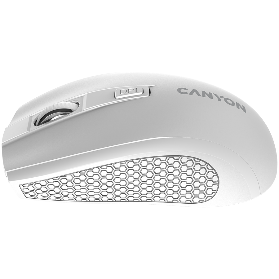 CANYON MW-7, 2.4Ghz wireless mouse, 6 buttons, DPI 800/1200/1600, with 1 AA battery ,size 110*60*37mm,58g,white - Slika 4