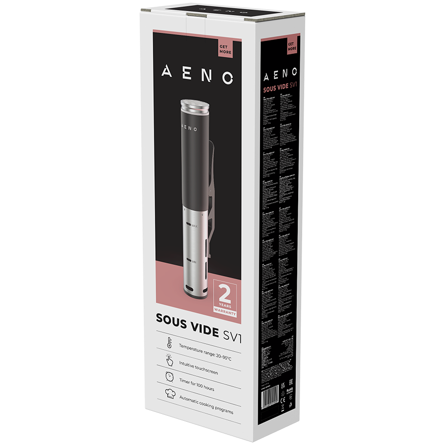 AENO Sous Vide SV1: 1200W, 4 Automatic programs, Temperature adjustment, Timer, Touch screen, LCD-display, IPX7 Water Proof - Slika 5