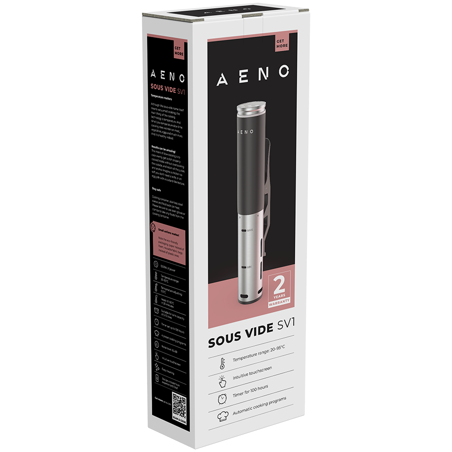 AENO Sous Vide SV1: 1200W, 4 Automatic programs, Temperature adjustment, Timer, Touch screen, LCD-display, IPX7 Water Proof - Slika 6