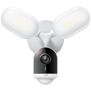 Tapo C720 Smart Floodlight Camera, 2K QHD Color Night Vision, 2 Floodlights, Night Vision: 850 nm IR LED (98 ft /29.9 m) Full-Color Night Vision, 1 MicroSD Card Slot (Up to 512GB)