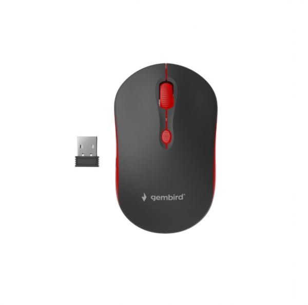 Gembird Wireless optical mouse, black red