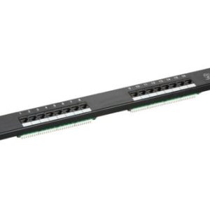 NaviaTec Cat6 Unshielded 16-Port Patch Panel, Black