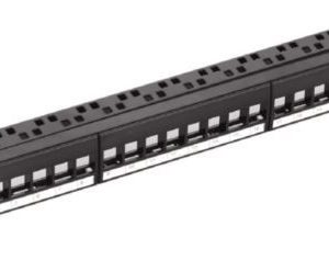 NaviaTec Cat6 Unshielded 24-Port Patch Panel, 1U with keystones