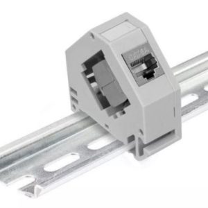 NaviaTec keystone jack holder for DIN rail, 1 port, without keystone jack