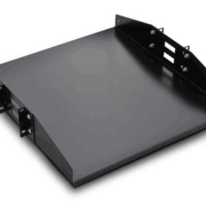 NaviaTec 19" polica za otvoreni mrežni ormar, 443 mm, 2U, dvostrana, crna