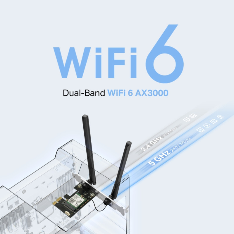 Mercusys AX3000 Wi-Fi 6 Bluetooth 5.2 PCIe Adapter - Slika 11
