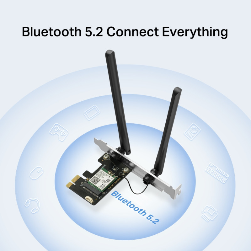Mercusys AX3000 Wi-Fi 6 Bluetooth 5.2 PCIe Adapter - Slika 9