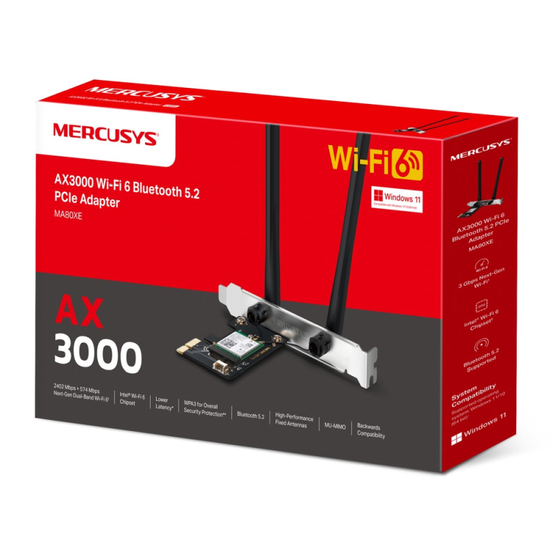 Mercusys AX3000 Wi-Fi 6 Bluetooth 5.2 PCIe Adapter - Slika 8
