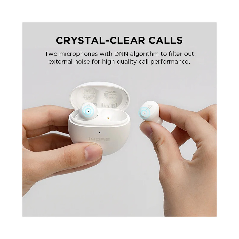 1MORE ComfoBuds Mini TWS In-Ear bežične slušalice s mikrofonom, BT5.2, ANC, bežično punjenje, 25h, bijele - Slika 8