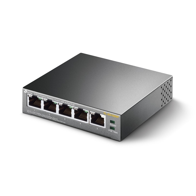 TP-Link 5-port Gigabit PoE+ preklopnik (Switch) 5×10/100/1000M RJ45 ports, 1×PoE++ In, 4xPoE+ Out ports, metalno kućište - Slika 9