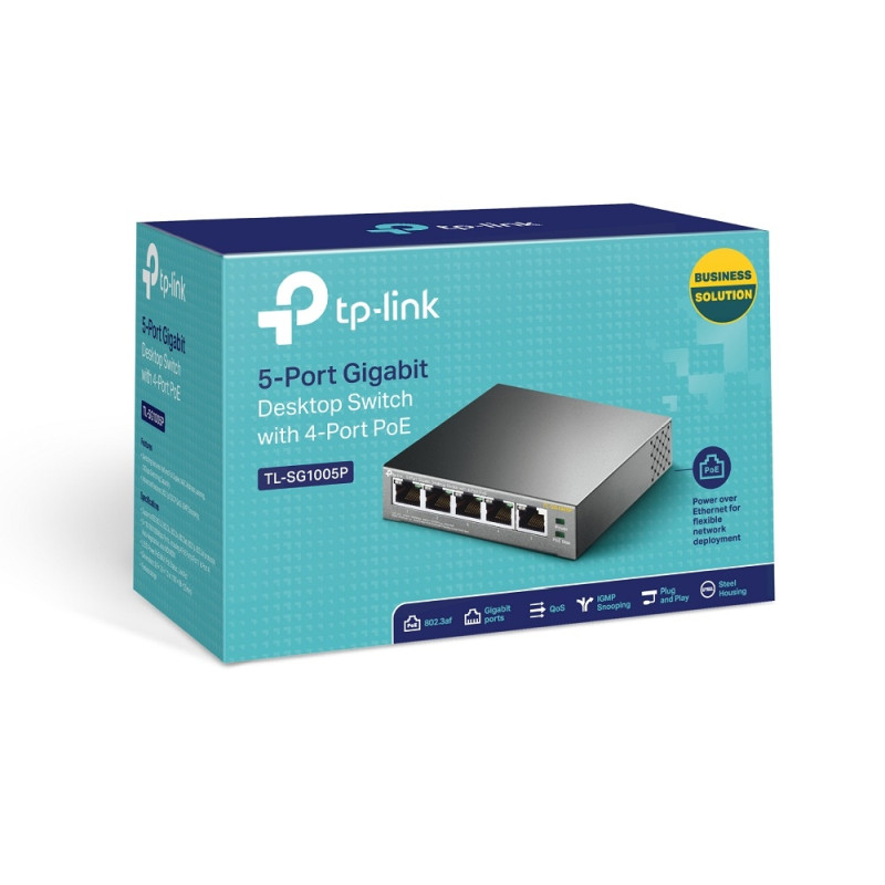TP-Link 5-port Gigabit PoE+ preklopnik (Switch) 5×10/100/1000M RJ45 ports, 1×PoE++ In, 4xPoE+ Out ports, metalno kućište - Slika 7