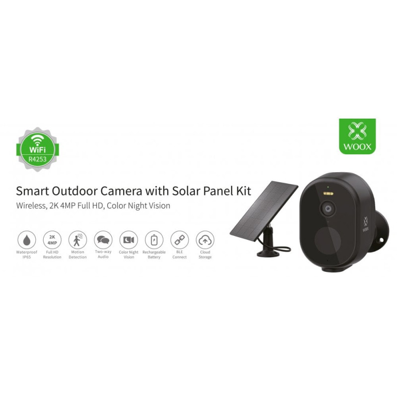 WOOX WiFi Smart vanjska kamera + solarni panel, Ultra HD 2K microSD (max. 128GB), IP65 vodootporna, Alexa & Google Assistant, WooxHome app (R4253) - Slika 10
