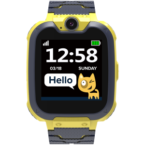 CANYON Tommy KW-31, Kids smartwatch, 1.54 inch colorful screen, Camera 0.3MP, Mirco SIM card, 32+32MB, GSM(850/900/1800/1900MHz), 7 games inside, 380mAh battery, compatibility with iOS and android, Yellow, host: 54*42.6*13.6mm, strap: 230*20mm, 45g