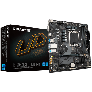 GIGABYTE Mainboard Desktop B760M H DDR4 (LGA1700, 2xDDR4, 1xDSub, 1xHDMI, GLAN...