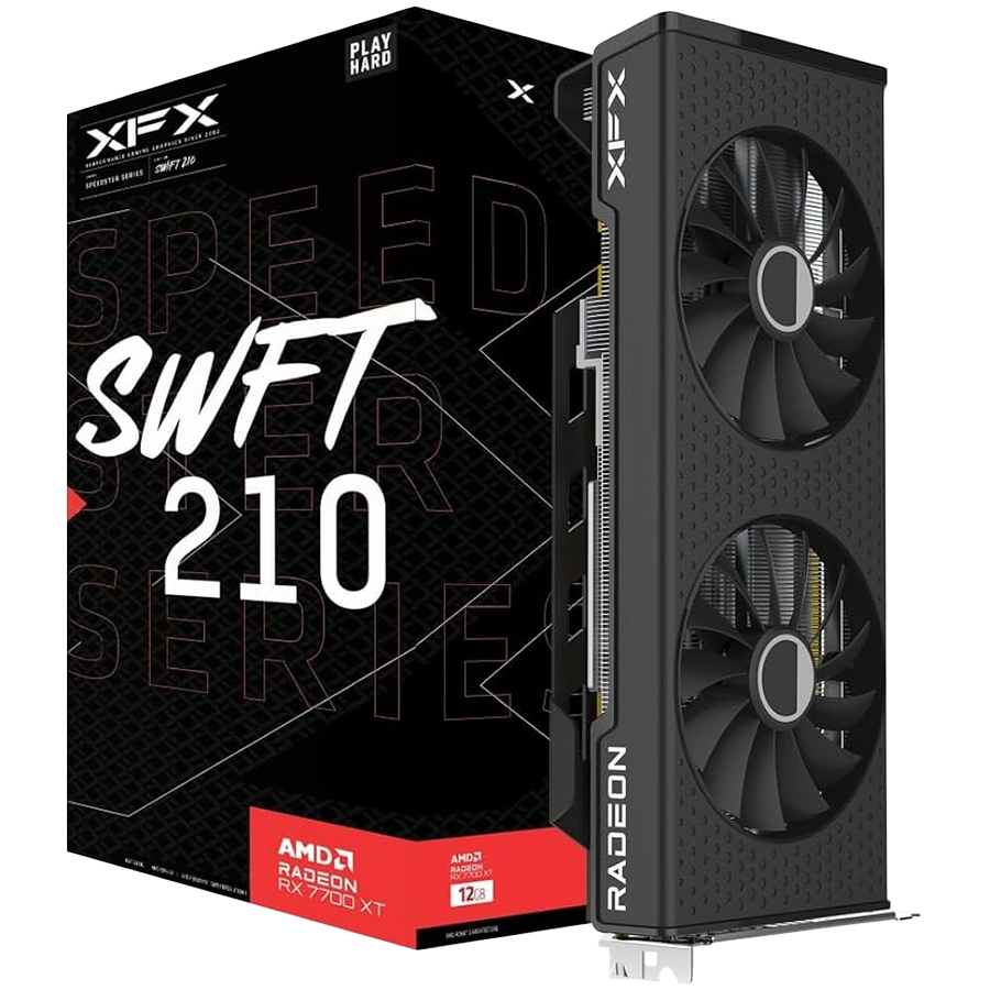 XFX SPEEDSTER SWFT210 RADEON RX 7700XT Gaming Graphics Card with 12GB GDDR6 HDMI 3xDP, AMD RDNA 3