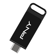 USB stick PNY Elite, 128GB, USB 3.2, Type-C, crni