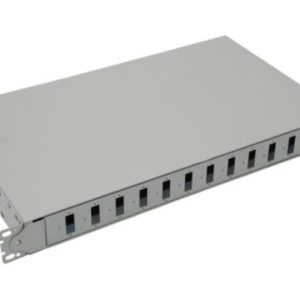 NFO Patch Panel 1U 19" - 12x SC Duplex, Slide-out on rails, 1 tray