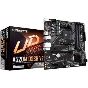 GIGABYTE MB AM4, A520, 4xDDR4, DP + HDMI, 1xPCIe x16 3.0, 1xPCIe x1, 1xM.2, 4xSATA, GbE LAN, mATX