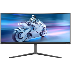 Philips Monitor Evnia 34M2C6500/00 34'' QD-OLED, 21:9, 3440x1440 (UltraWide QHD), 175Hz, 0.03ms, 250 cd/m² (SDR), 1000 cd/m² (HDR), 1,000,000:1, 2x HDMI 2.0, DisplayPort 1.4, 4x USB 3.2, Dark Slate Design, Adaptive-Sy