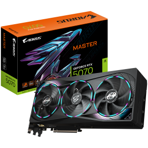 GIGABYTE Video Card NVIDIA AORUS GeForce RTX 5070 MASTER 12G (12GB GDDR7/192bit, PCI-E 5.0, Recommended PSU 750W, 16Pin Power connector, 3x DP, 1x HDMI)