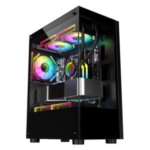 NaviaTec Mariner Gaming case mATX with 3x ARGB Fans, Tempered Glass Sides