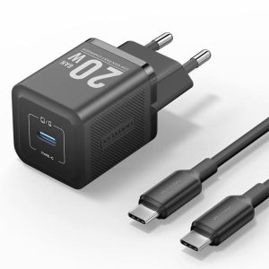 Vention 1-Port USB-C GaN Charger 20W with USB-C to USB-C Cable, 1m, Black