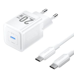 Vention 1-Port USB-C GaN Charger 20W with USB-C to USB-C Cable, 1m, White