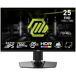 MSI MAG 255PXF, 24.5", Rapid IPS, FHD, 300Hz, AMD FreeSync Premium, HDR Ready, Display Port, HDMI, Headphone Jack, Speakers, Tilt, Pivot, Swivel, Height Adjustment