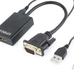 Gembird VGA to HDMI adapter cable, 0,15m, black