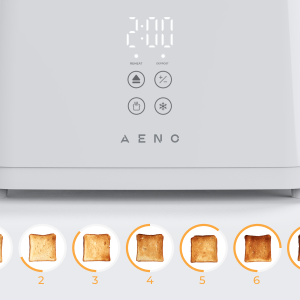 Electric Toaster, White, 220-240V, 50-60Hz, 780-930W, 2 slots, 3 modes, 7 browning levels