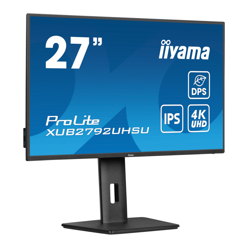 IIYAMA 27" XUB2792UHSU-B6 4K UHD (3840×2160) IPS, Pivot, 4ms, 350cd/m2, 1300:1, HDMI/DP, 3×USB-A, USB-C PD, zvučnici, crni - Slika 3